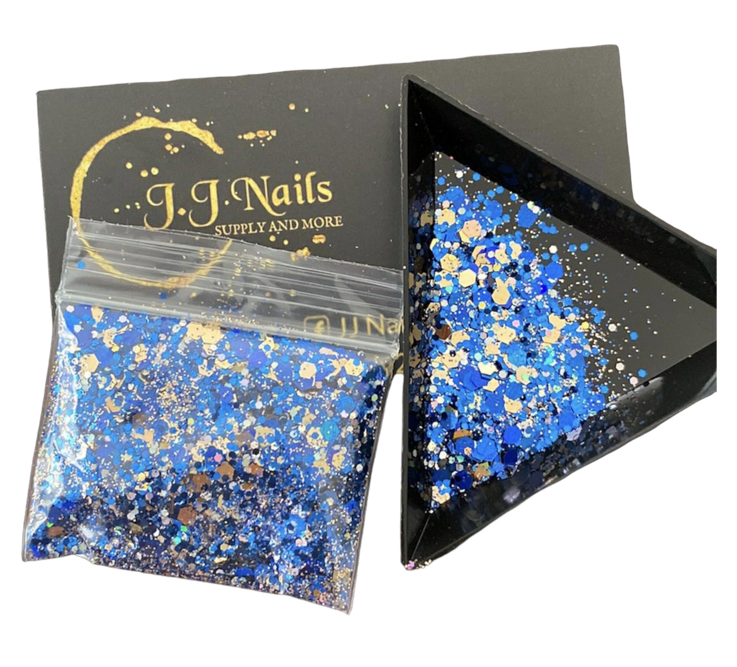 Glitter blue & gold